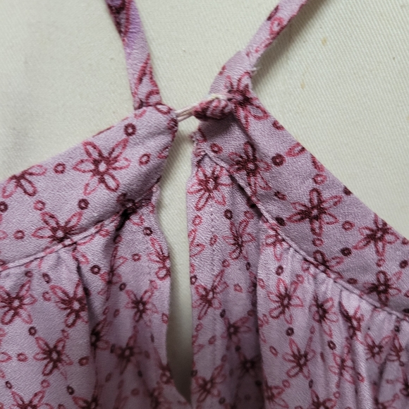 Aeropostale mauve paisley halter cold shoulder blouse size small - Picture 6 of 8